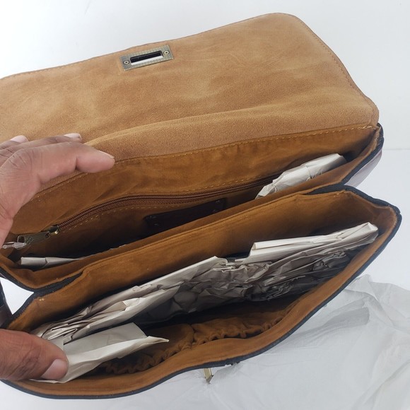 Patricia Nash Yoeky Leather Top-Handle Crossbody Bag Color Block - Picture 8 of 13